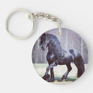 Llavero Tecla de caballo frisón
