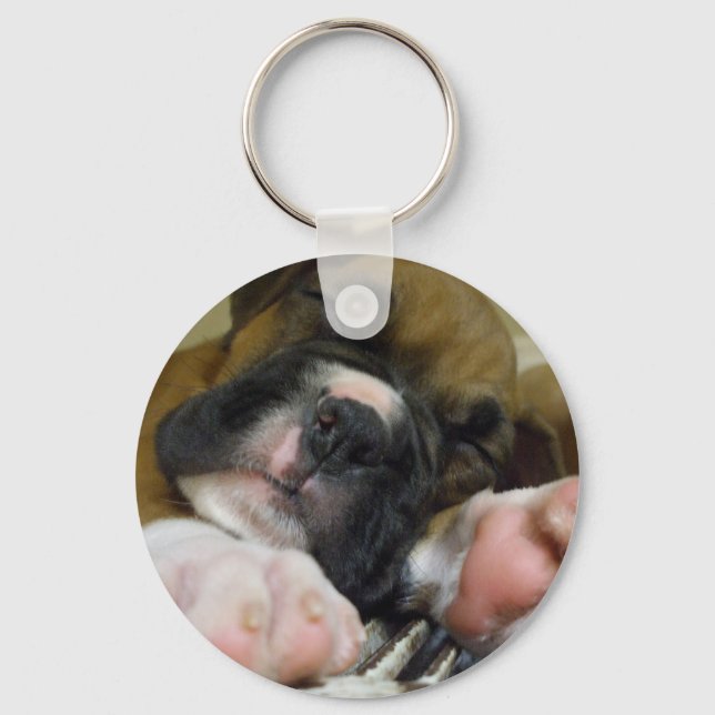 Llavero Tecla de cachorro de Sleeping Boxer (Anverso)