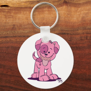 Llavero Tecla de cachorro rosa pequeño