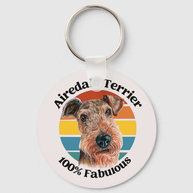 Llavero Tecla de citas divertidas de Airedale Terrier (Anverso)