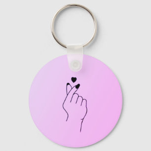 Llavero Tecla de corazón de dedo rosa