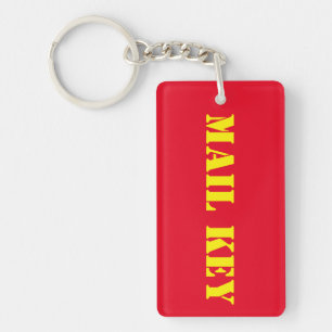 Llavero Tecla de correo Amarillo en rojo