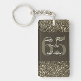 Llavero Tecla de cumpleaños glamorosa personalizada 65