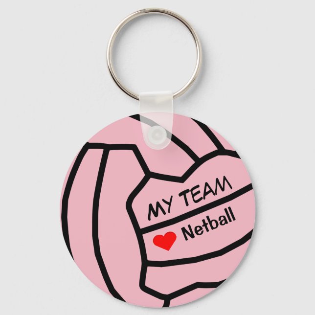 Llavero Tecla de diseño de bolas de Netball personalizadas (Anverso)