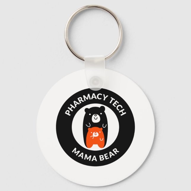 Llavero Tecla de farmacia personalizada Mama Bear Keychain (Anverso)