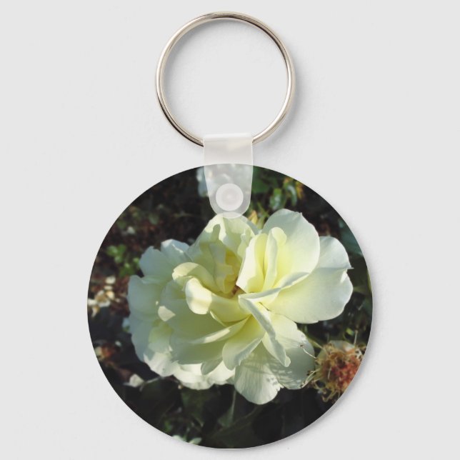 Llavero Tecla de flor blanca (Anverso)