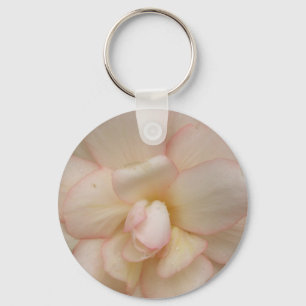 Llavero Tecla de flor de Begonia blanca