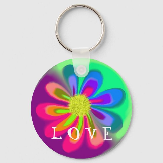 Llavero Tecla de flor L O V E (Anverso)
