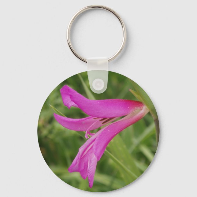Llavero Tecla de flor rosa (Anverso)