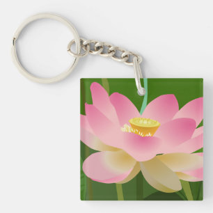 Llavero Tecla de flor rosa Lotus