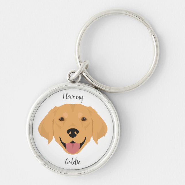Llavero Tecla de Golden Retriever (Frente)