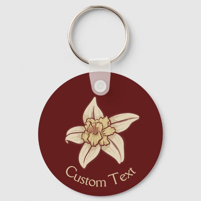 Llavero Tecla de iconos de las flores de vainilla (Anverso)