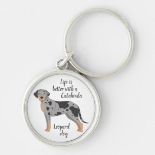 Llavero Tecla de Key, perro leopardo de Catahoula. Cualqui