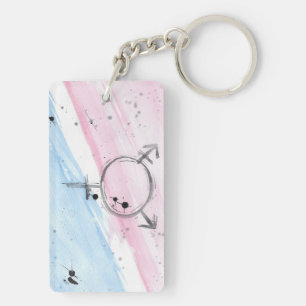 Llavero Tecla de la bandera del orgullo transgénero TROS