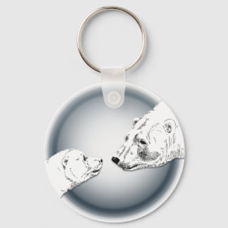 Llavero Tecla de la cadena del oso del osito polar y de la