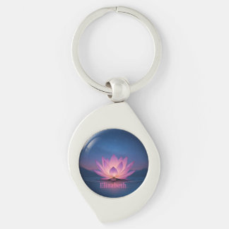 Llavero Tecla de la esfera de vidrio de Lotus brillante - 