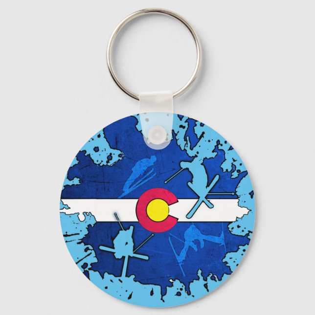 Llavero Tecla de la plataforma de esquí de bandera de Colo (Anverso)