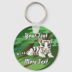 Llavero Tecla de la tapa del tigre blanco