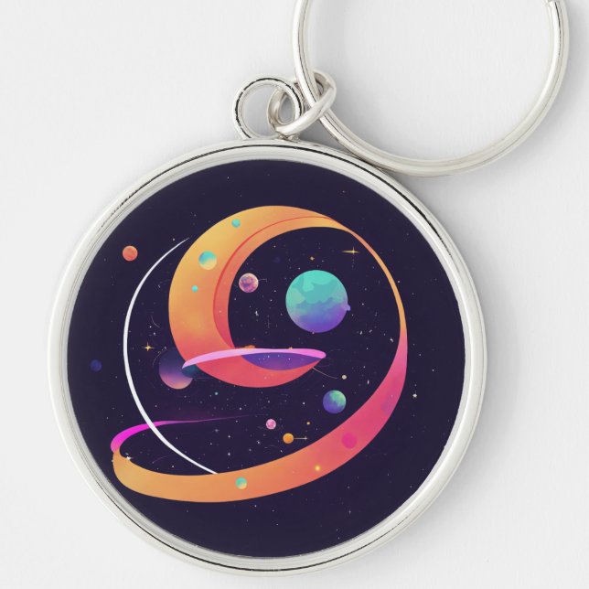 Llavero Tecla de lanzamiento de espacio de aventura cósmic (Frente)