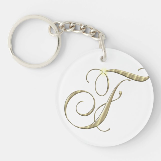 Llavero Tecla de las iniciales del monograma de diseño de  (Frente)