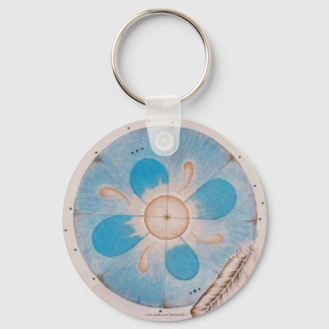 Llavero Tecla de Mandala azul (Anverso)