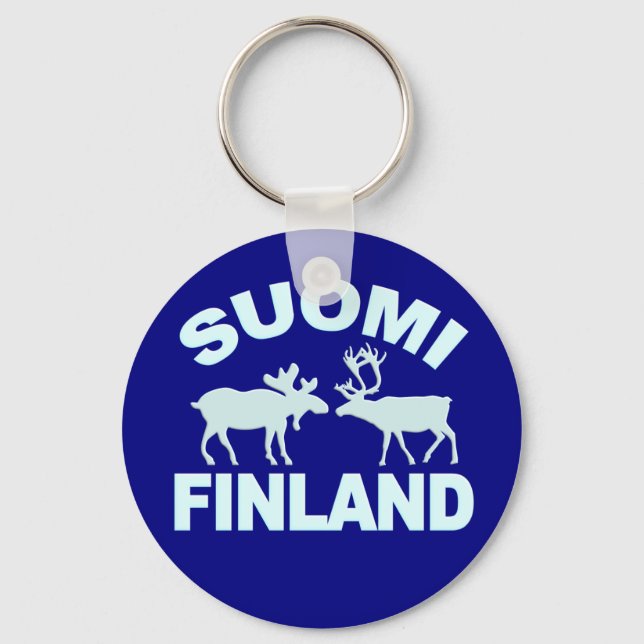 Llavero Tecla de Moose & Reindeer de Finlandia (Anverso)