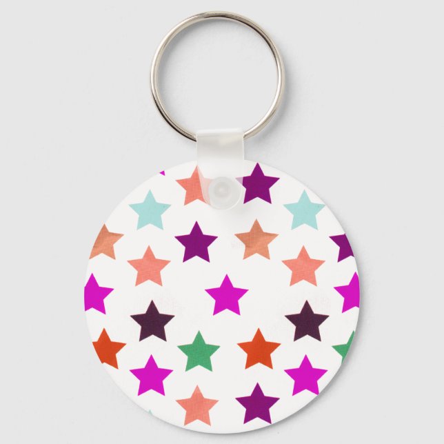 Llavero Tecla de patrón de estrella multicolor (Anverso)