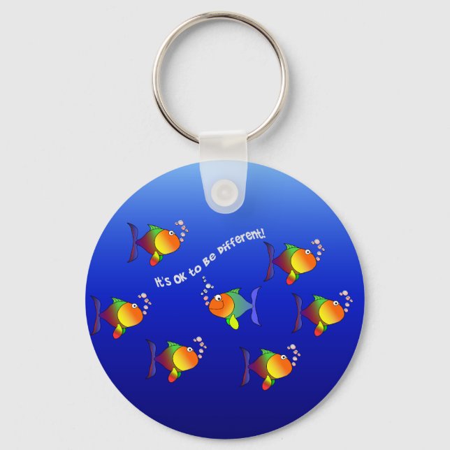 Llavero Tecla de pescado diferente (Anverso)