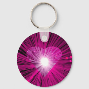 Llavero Tecla de Pink Heart redonda