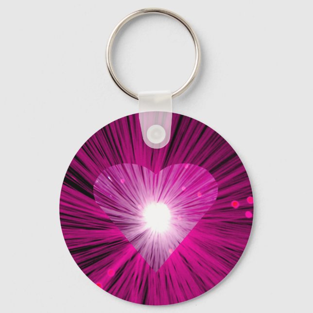 Llavero Tecla de Pink Heart redonda (Anverso)