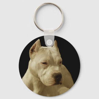 Llavero Tecla de pitbull blanco