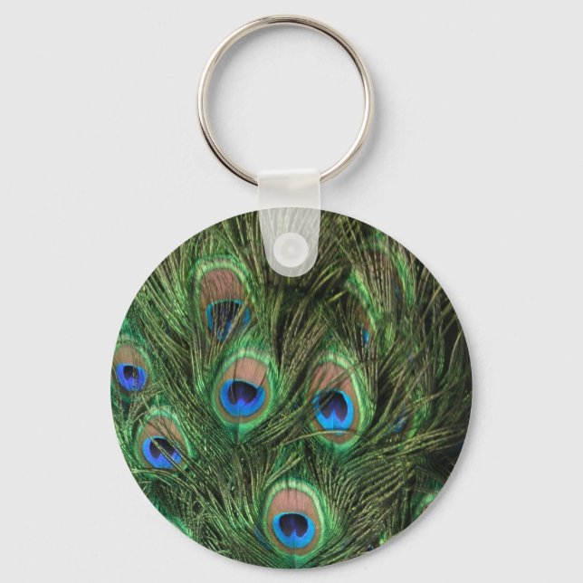 Llavero Tecla de plumas de pavo real (Anverso)