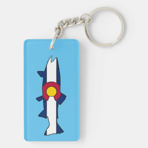 Llavero Tecla de rectángulo de peces de trucha de la bande