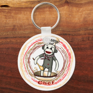 Llavero Tecla de Sock Monkey Chef