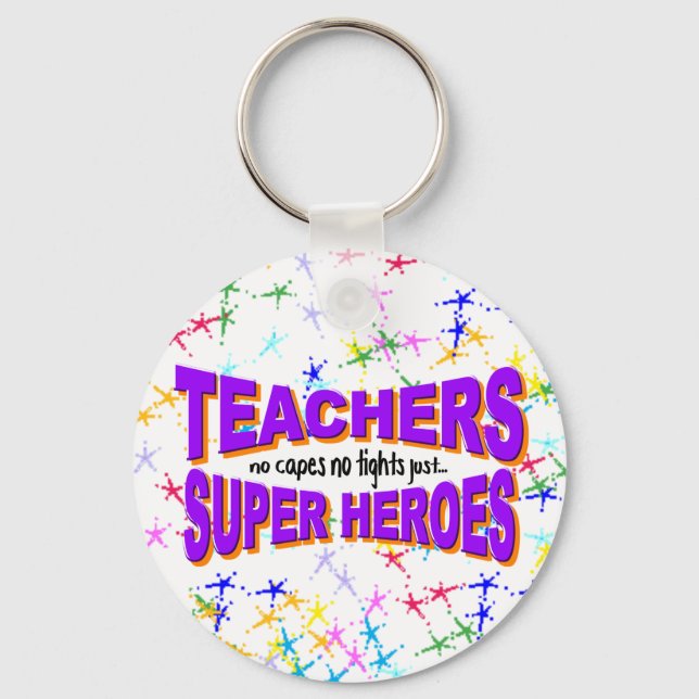 Llavero Tecla de Superhéroe Teacher (Anverso)