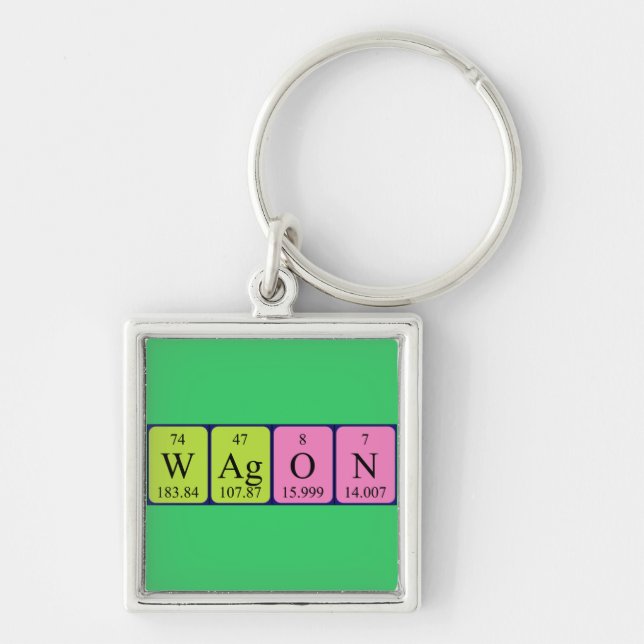 Llavero Tecla de tabla periódica del vagón (Frente)