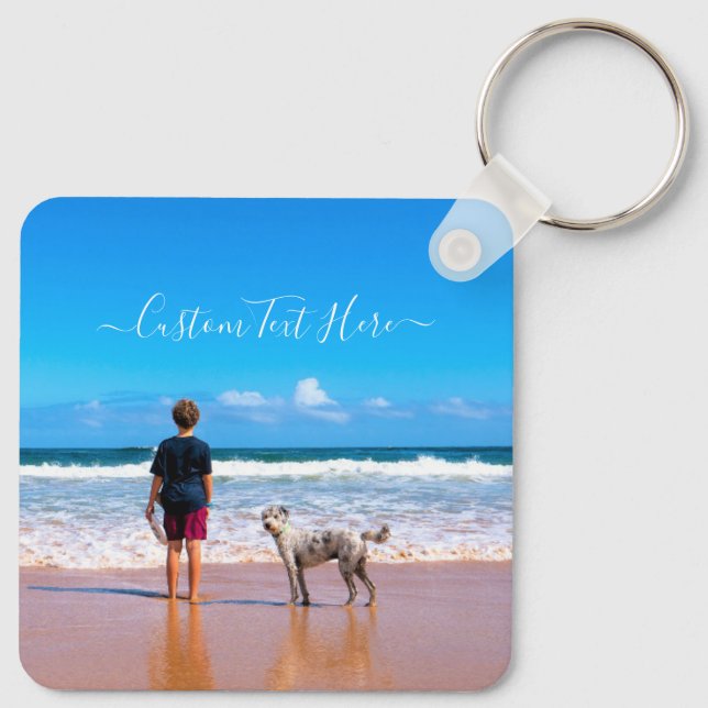 Llavero Tecla de texto fotográfico personalizado tus propi (Reverso )