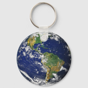 Llavero Tecla de tierra de mármol azul Nasa