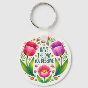 Llavero Tecla de Tulipano ascendente - Diseño floral brill