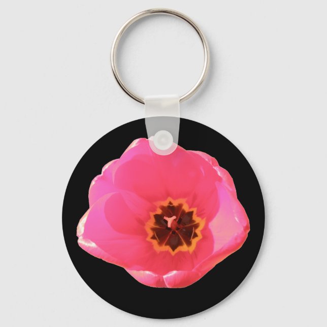 Llavero Tecla de tulipano rosa (Anverso)