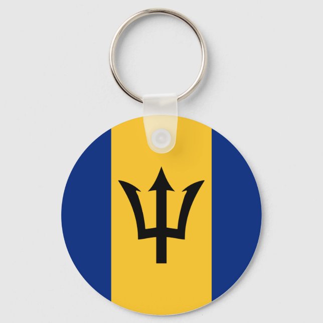 Llavero Tecla del botón Bandera de Barbados (Anverso)