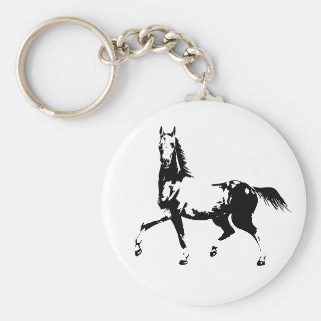 Llavero Tecla del botón Caballos de Praning (Frente)