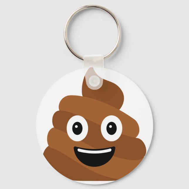 Llavero Tecla del botón de Emoji de poop (Anverso)