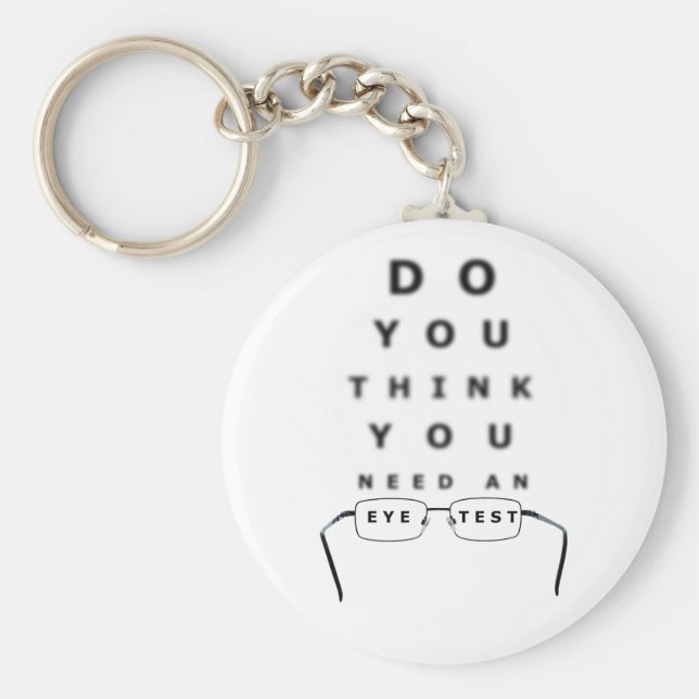 Llavero Tecla del botón de gráfico de prueba ocular (Frente)