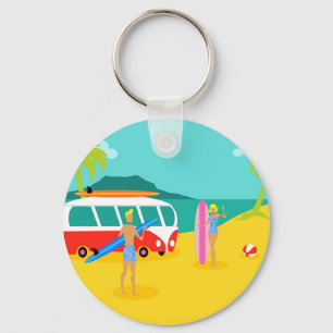 Llavero Tecla del botón de la pareja de navegantes retro