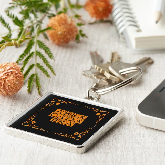 Llavero Tecla del botón de palabra mágica Abracadabra (Lado)