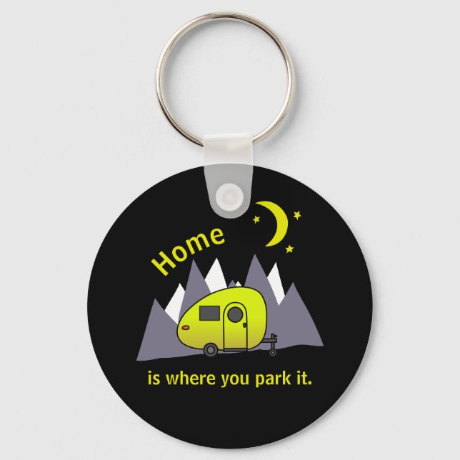 Llavero Tecla del botón del casquillo de remolque amarillo (Anverso)