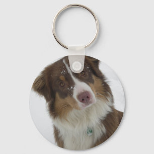 Llavero Tecla del botón del perro de nieve suave