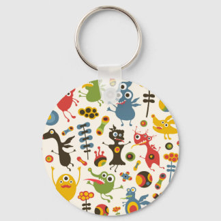 Llavero Tecla del botón Feliz Monstruo