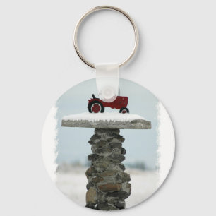 Llavero Tecla del botón rojo del tractor